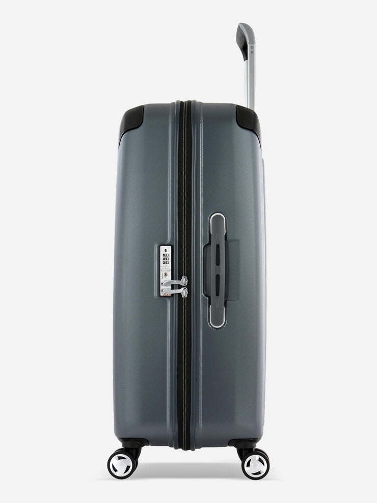 Eminent Boulder Graphite Large Size Luggage Side View with Lock